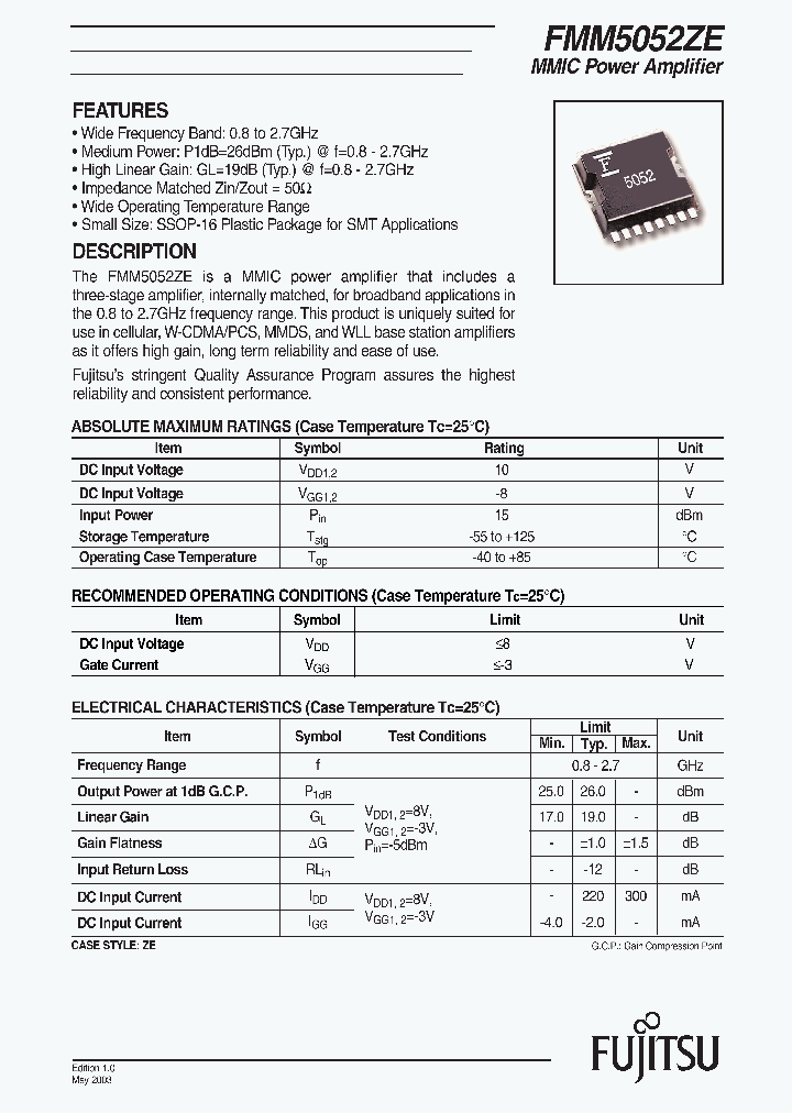 FMM5052ZE_542839.PDF Datasheet