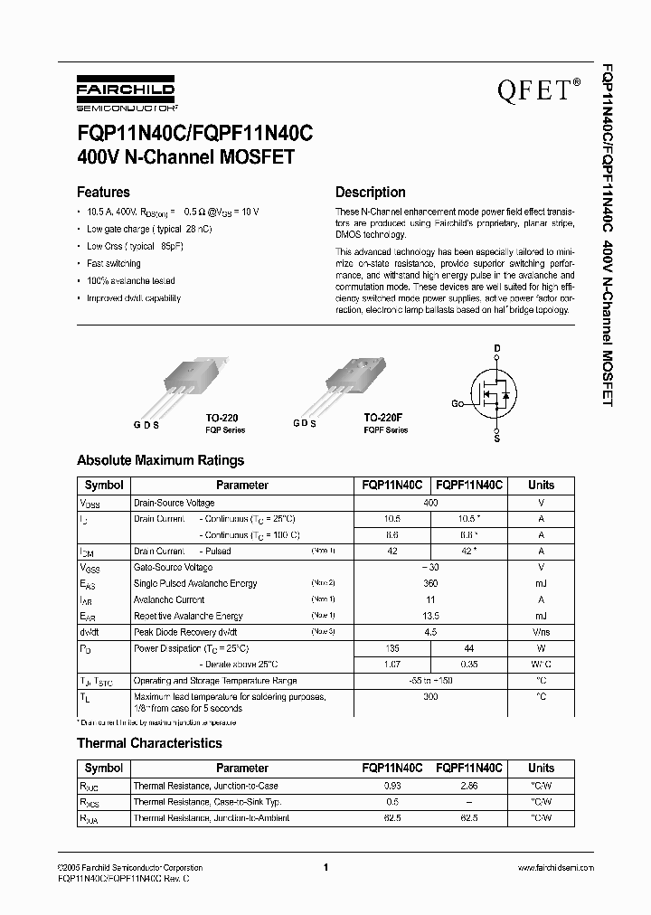 FQPF11N40C_498660.PDF Datasheet