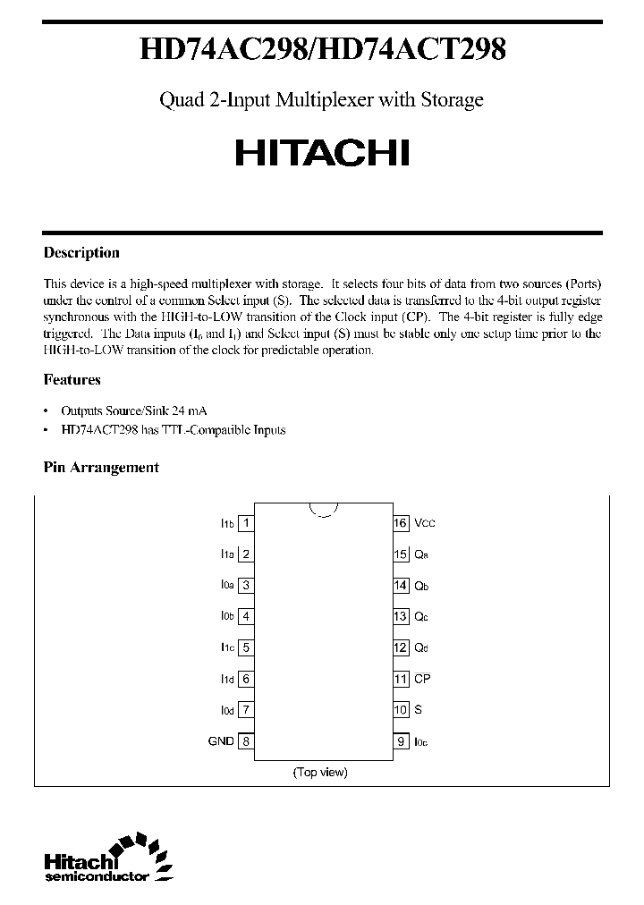 HD74ACT298_529005.PDF Datasheet