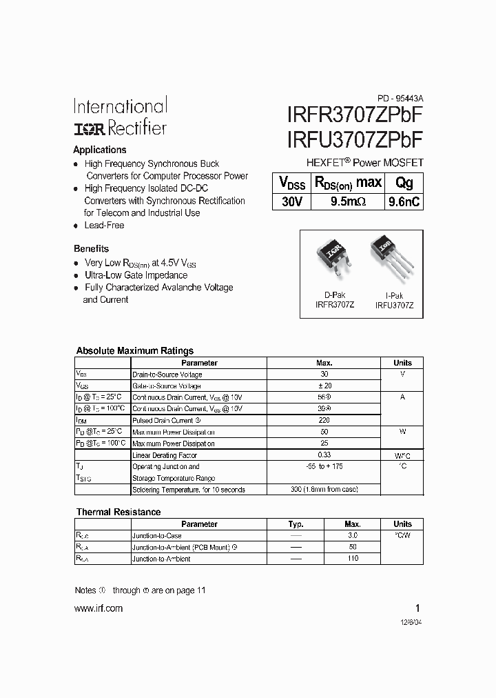 IRFU3707ZPBF_516375.PDF Datasheet