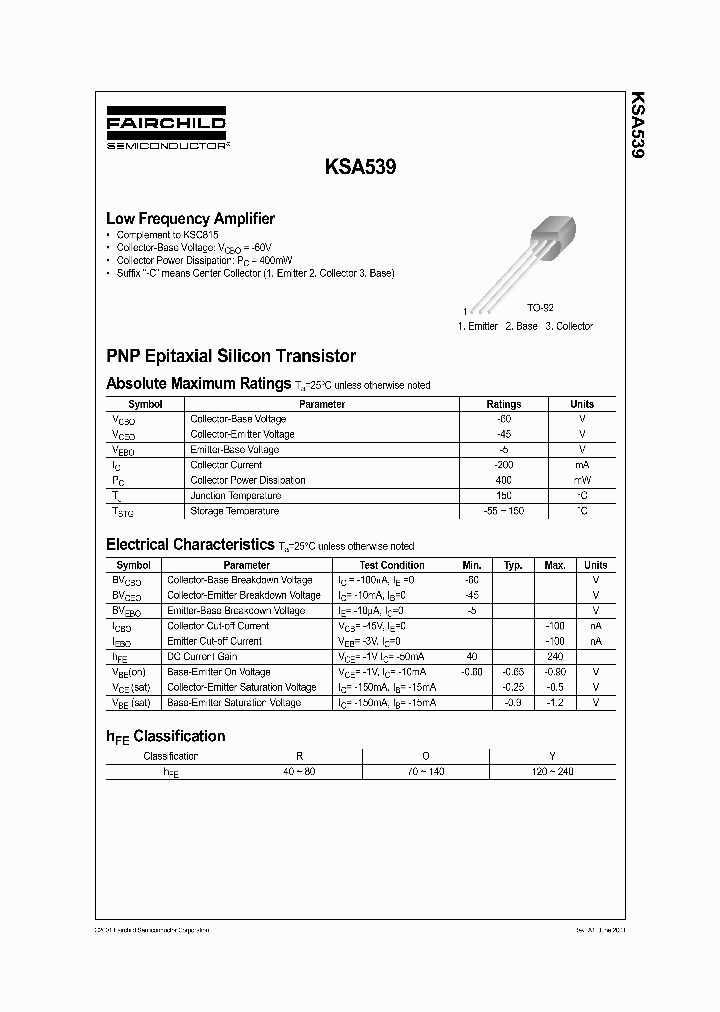 KSA539_496395.PDF Datasheet