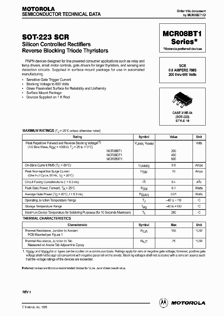 MCR08BT1_538732.PDF Datasheet