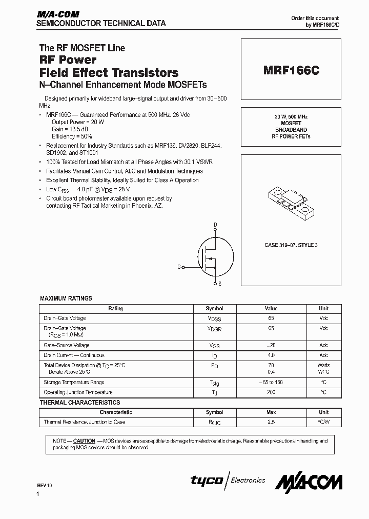 MRF166C_491985.PDF Datasheet