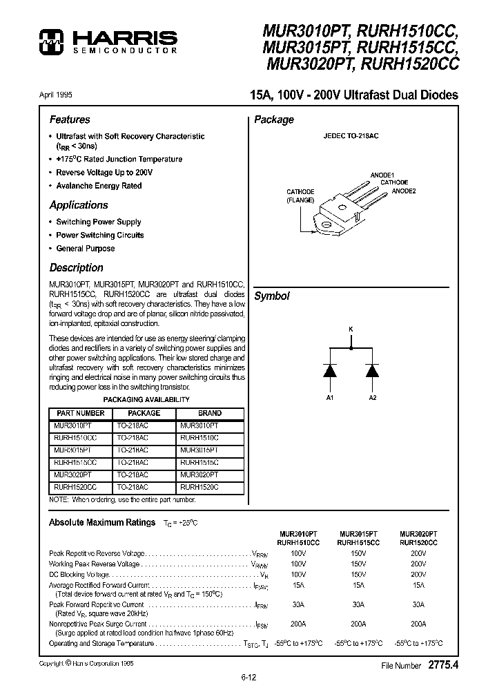 MUR3020PT_539712.PDF Datasheet