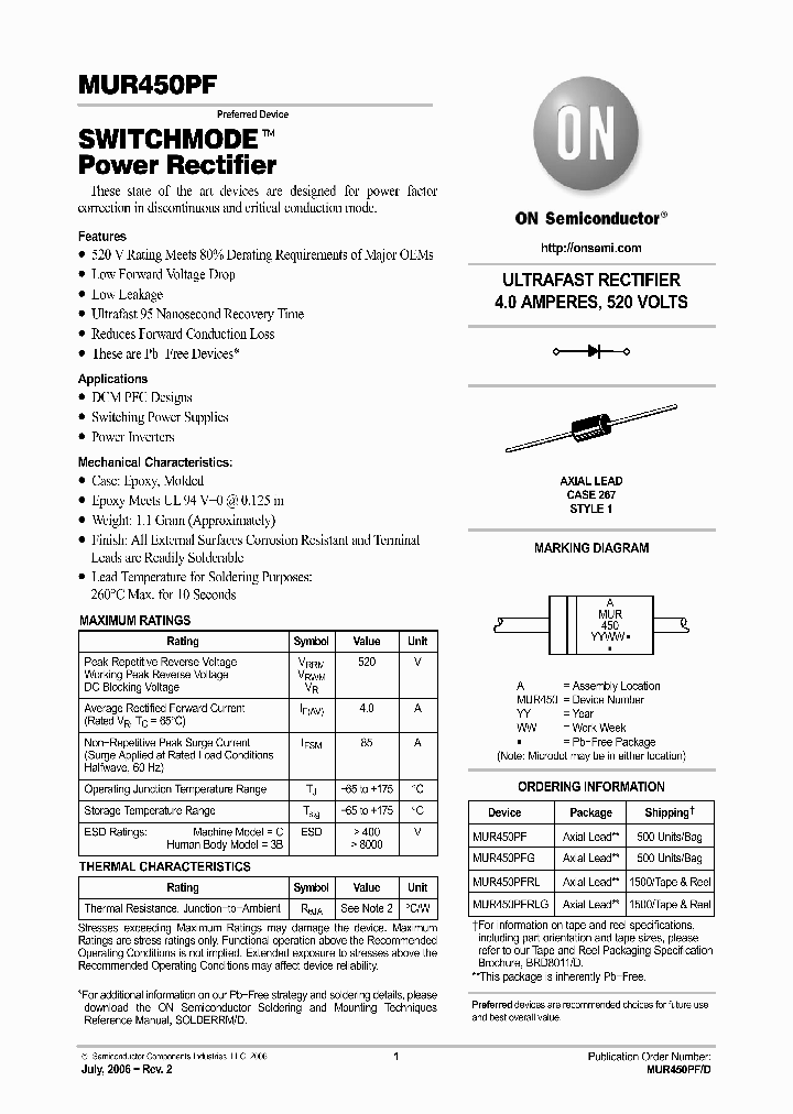 MUR450PF_492450.PDF Datasheet