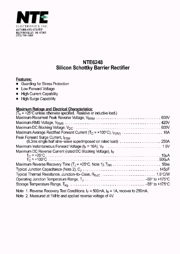 NTE6248_508666.PDF Datasheet