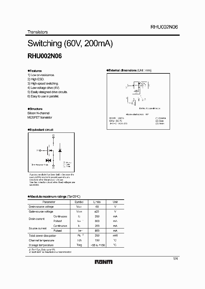 RHU002N06_542629.PDF Datasheet