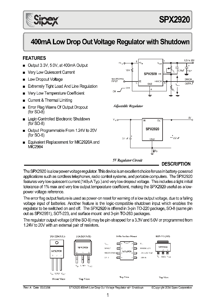 SPX2920U5-50_501154.PDF Datasheet