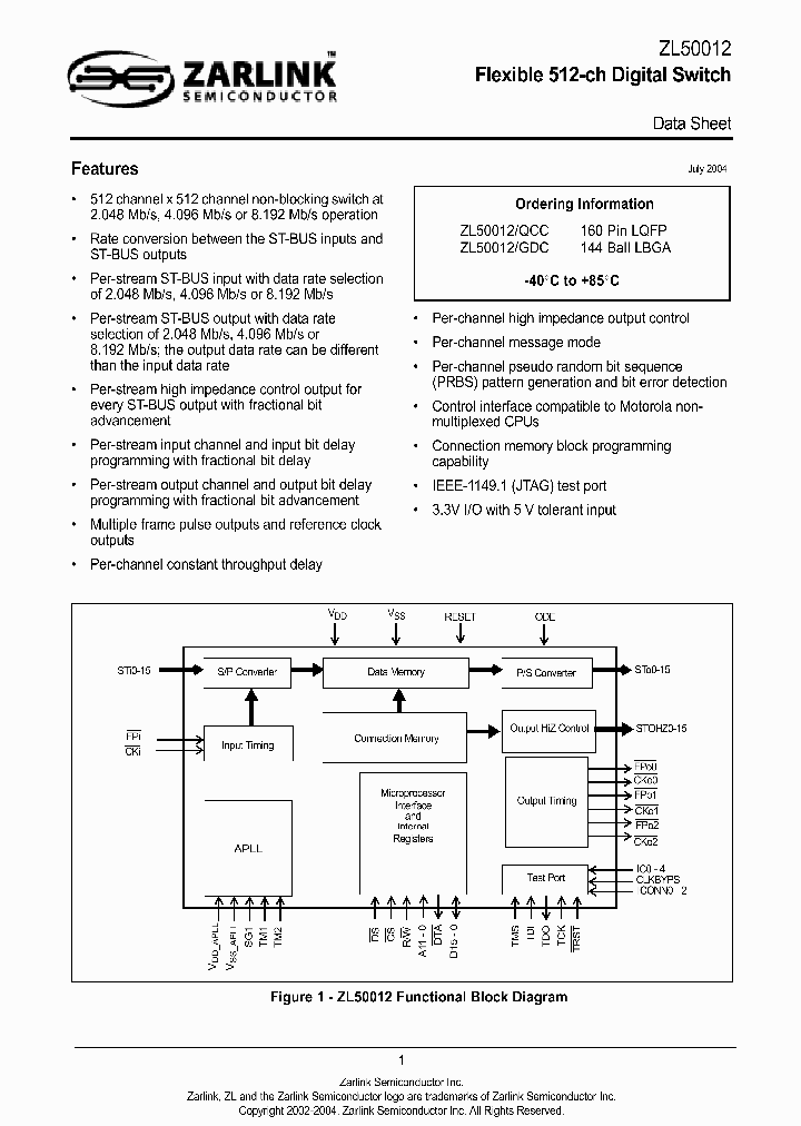 ZL50012GDC_502271.PDF Datasheet