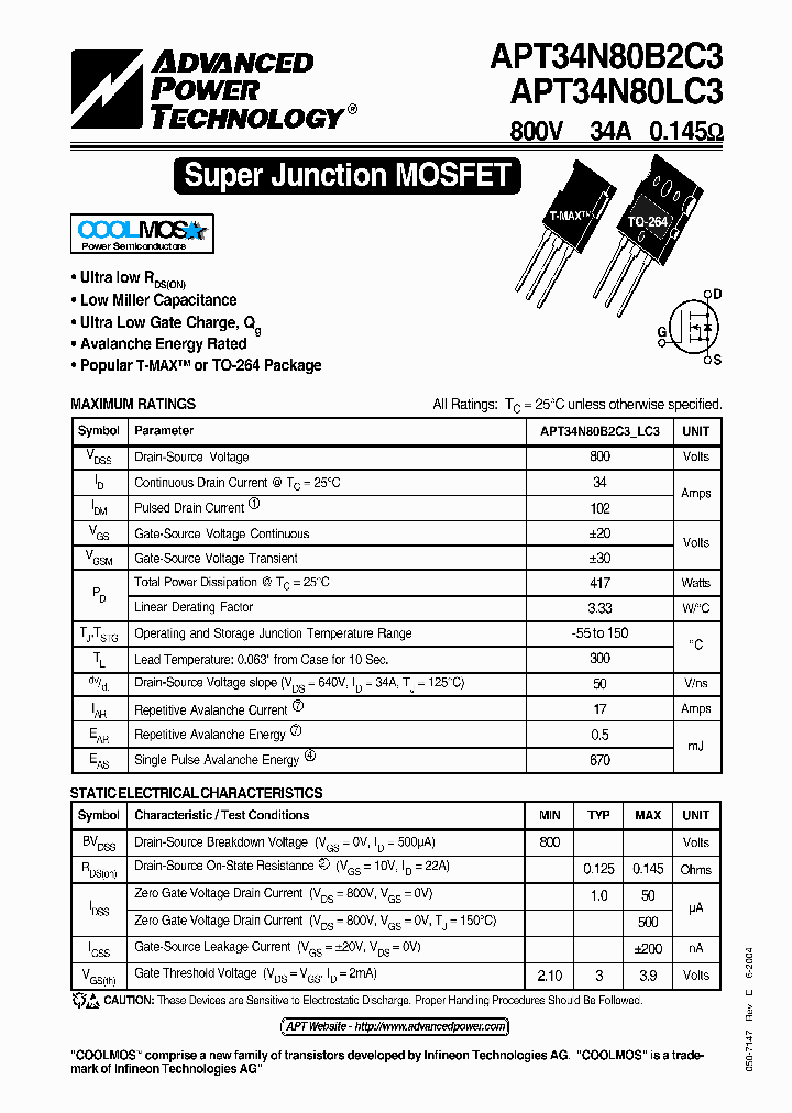 APT34N80B2C3_643293.PDF Datasheet