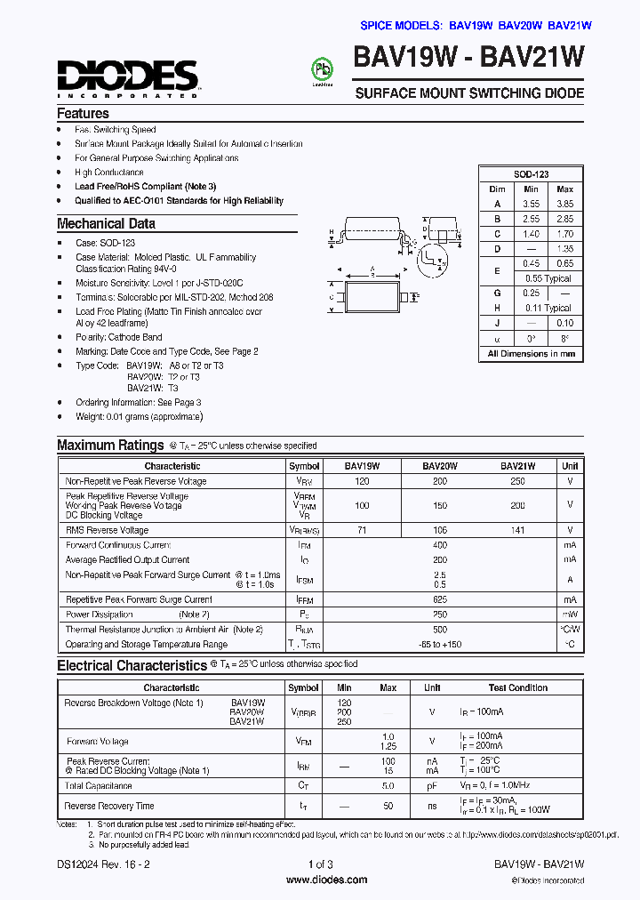 BAV19W-7-F_734822.PDF Datasheet