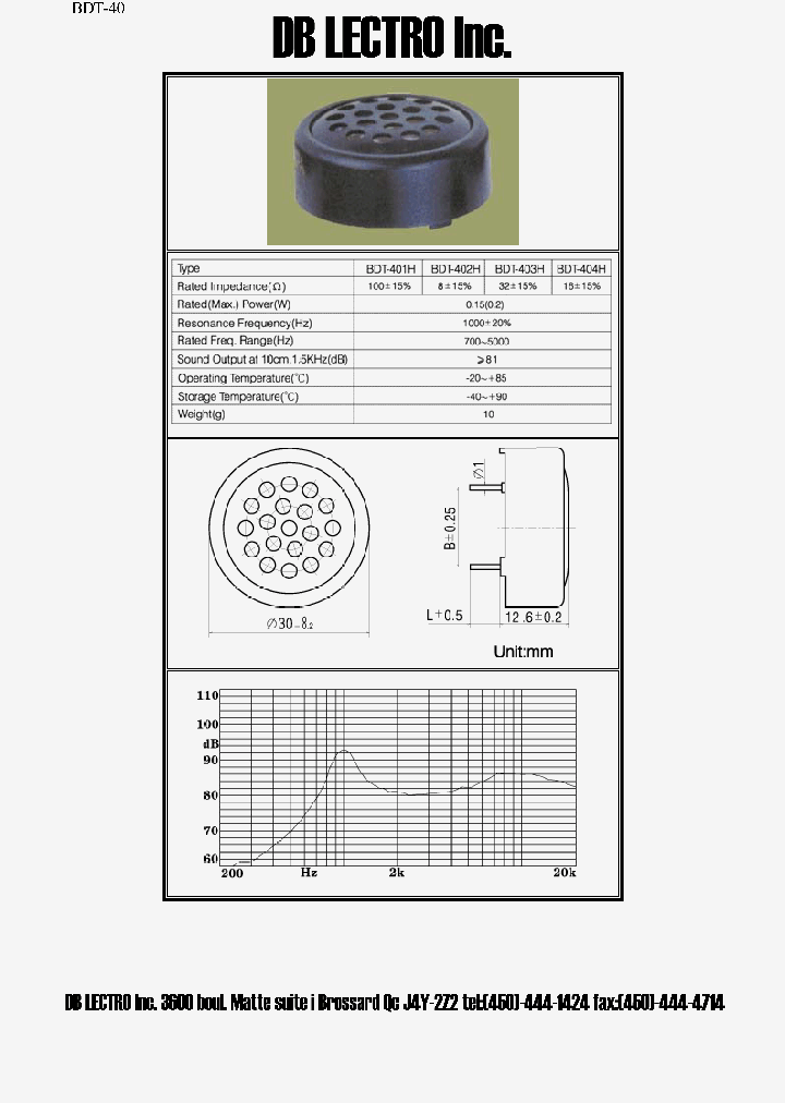 BDT-401H_612768.PDF Datasheet