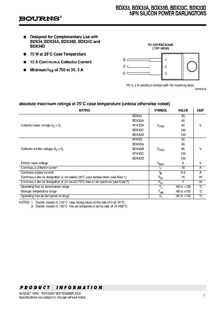 BDX33C_800501.PDF Datasheet