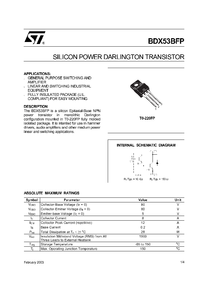 BDX53BFP_778560.PDF Datasheet