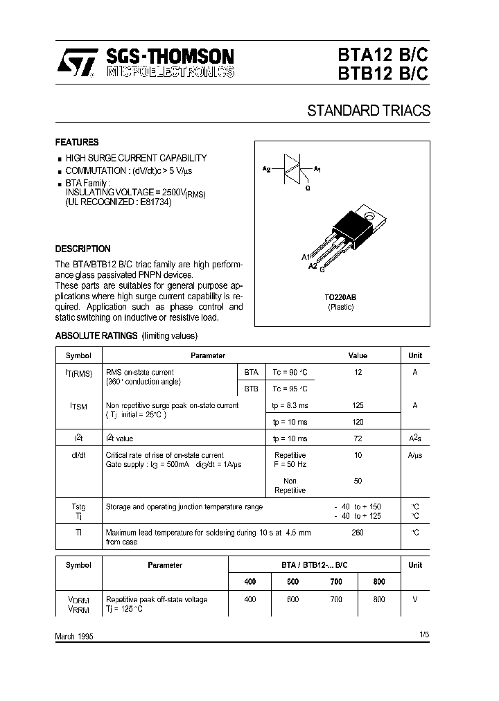 BTA12C_714362.PDF Datasheet