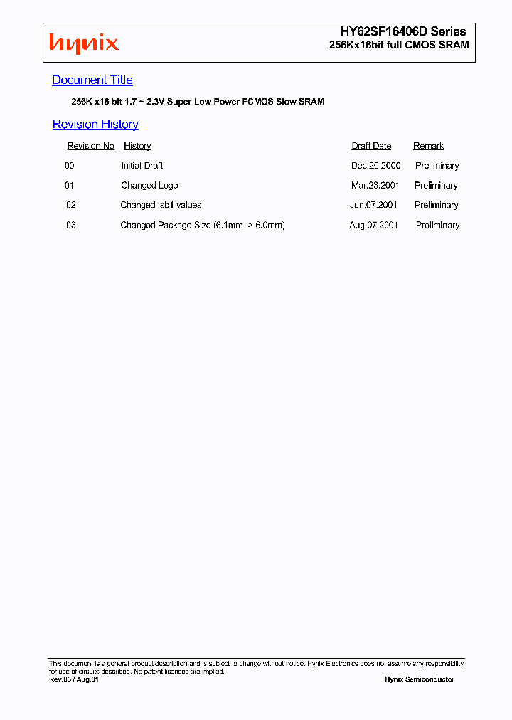 HY62SF16406E_683032.PDF Datasheet