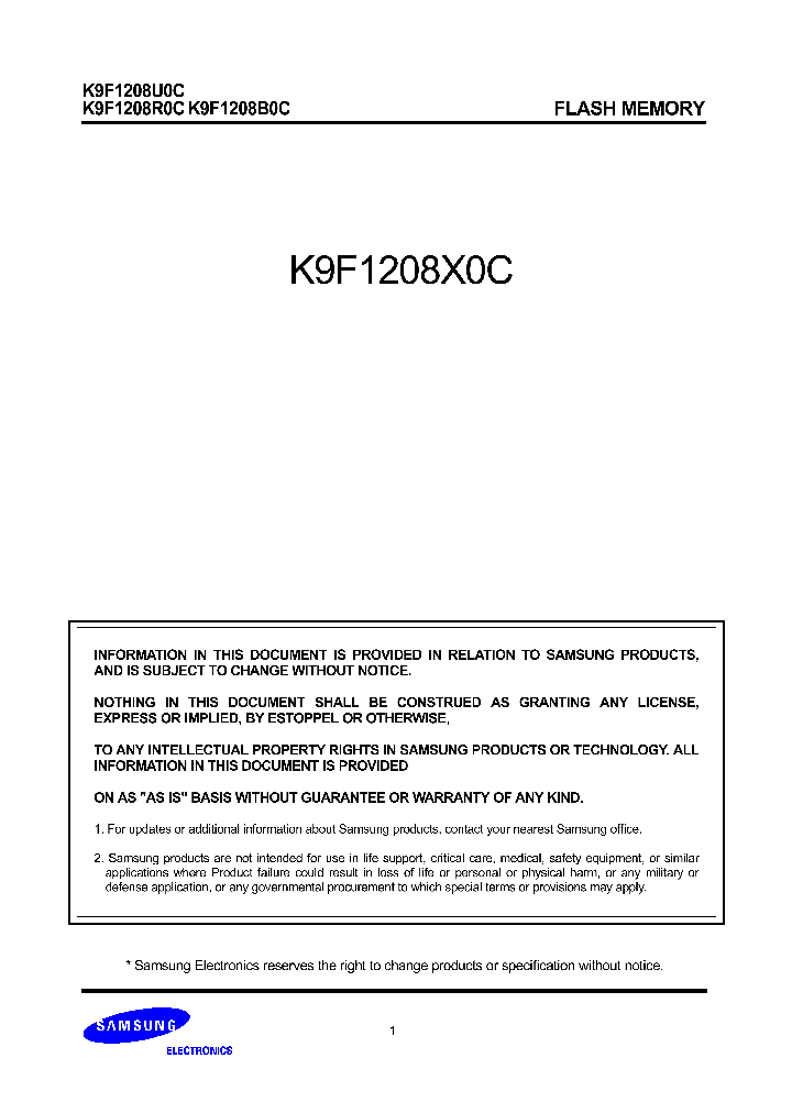 K9F1208B0C-P_733549.PDF Datasheet