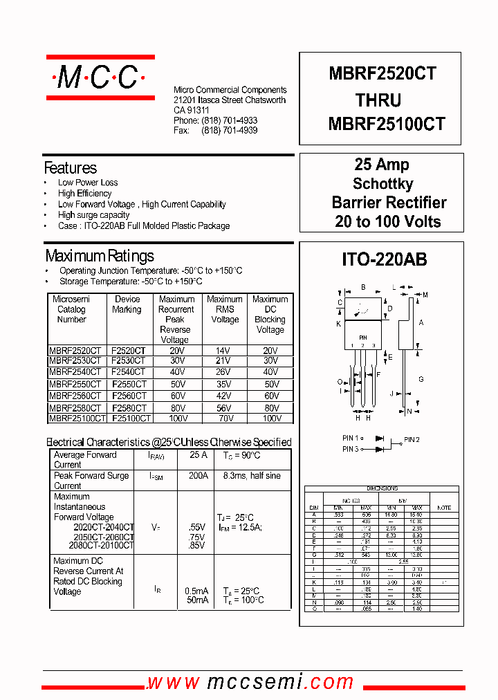 MBRF25100CT_149631.PDF Datasheet