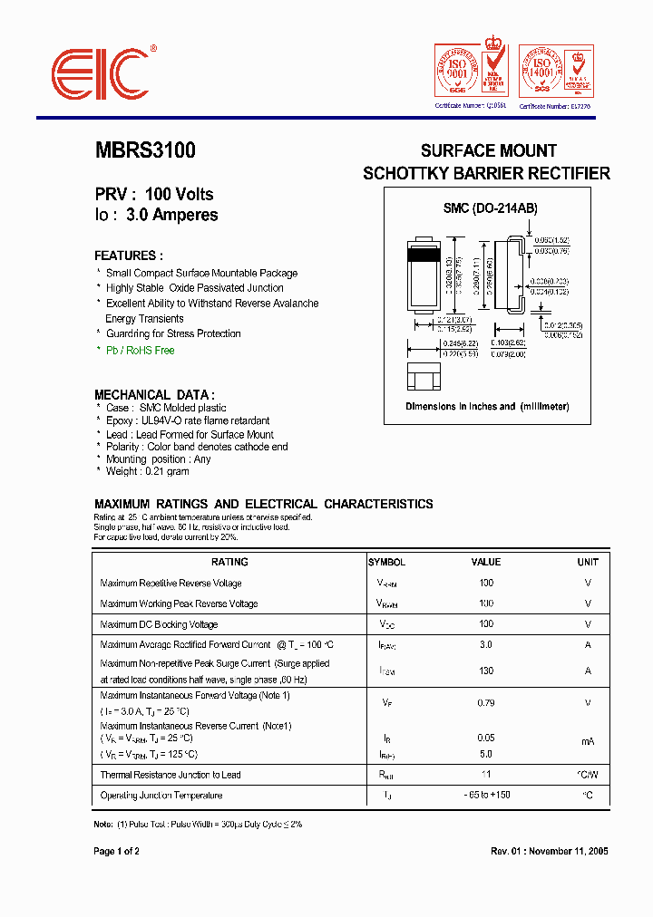 MBRS3100_574795.PDF Datasheet