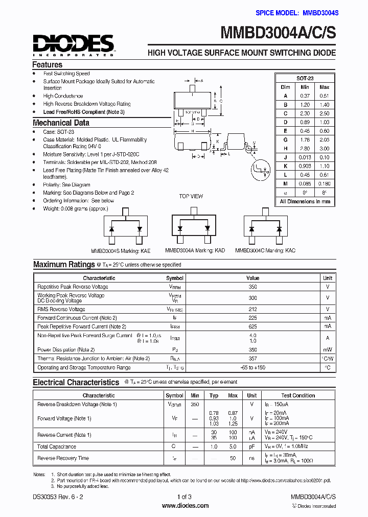 MMBD3004A_646320.PDF Datasheet