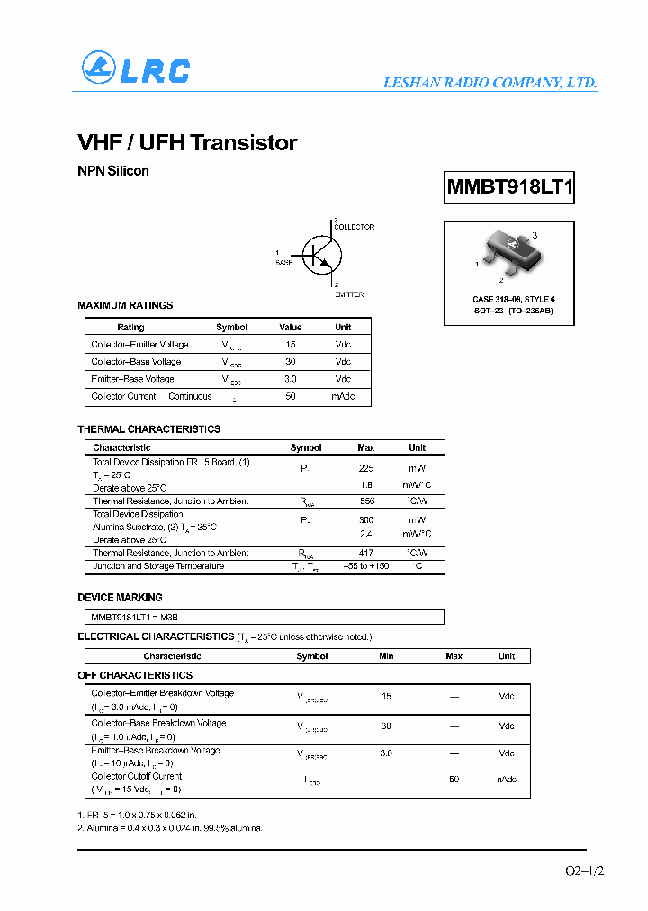 MMBT918LT1_560720.PDF Datasheet