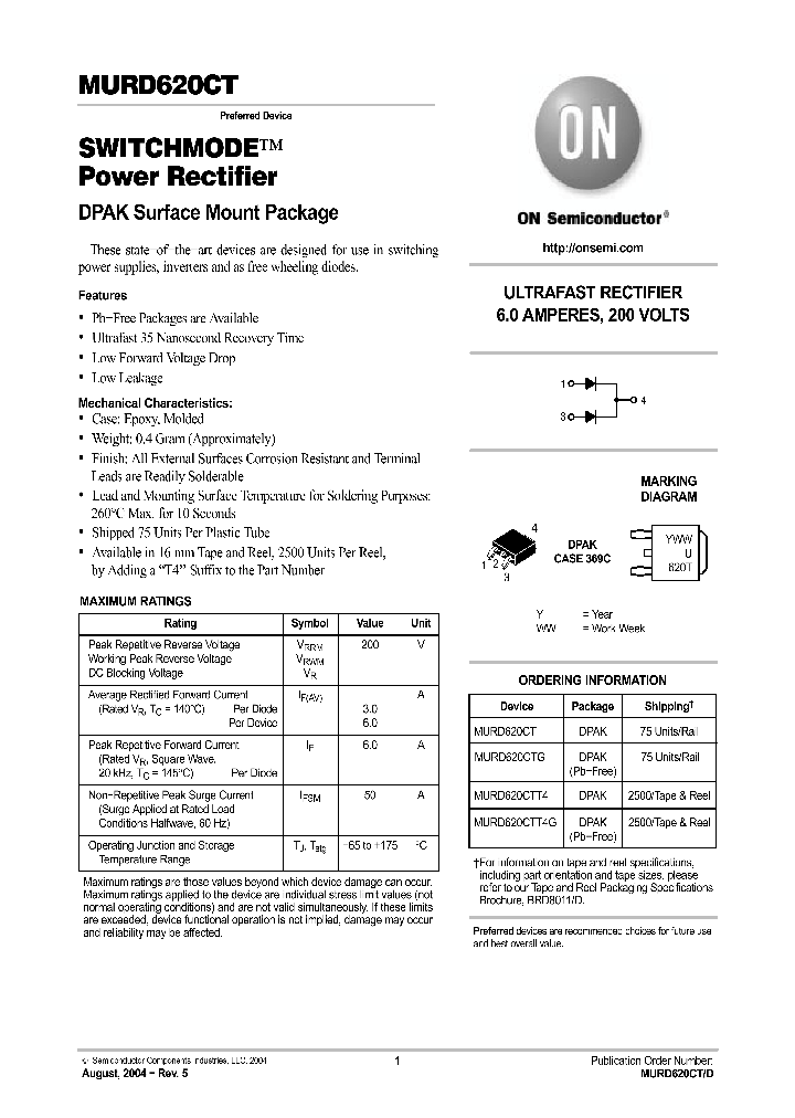 MURD620CTT4G_754914.PDF Datasheet