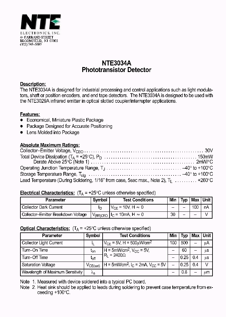 NTE3034A_710359.PDF Datasheet