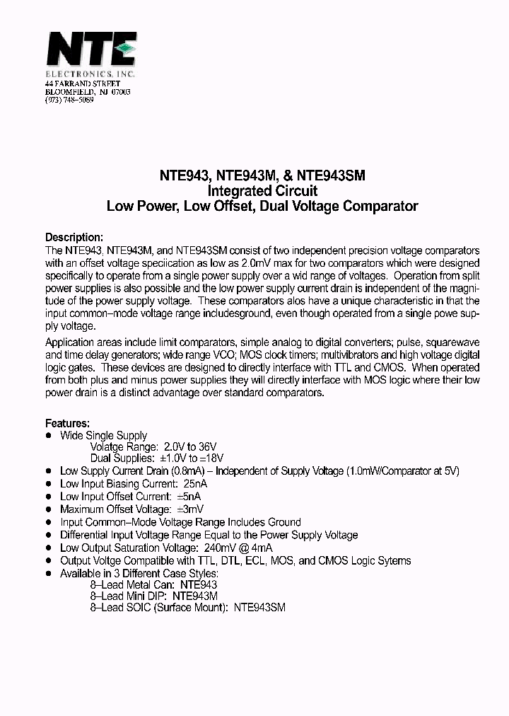 NTE943SM_646887.PDF Datasheet