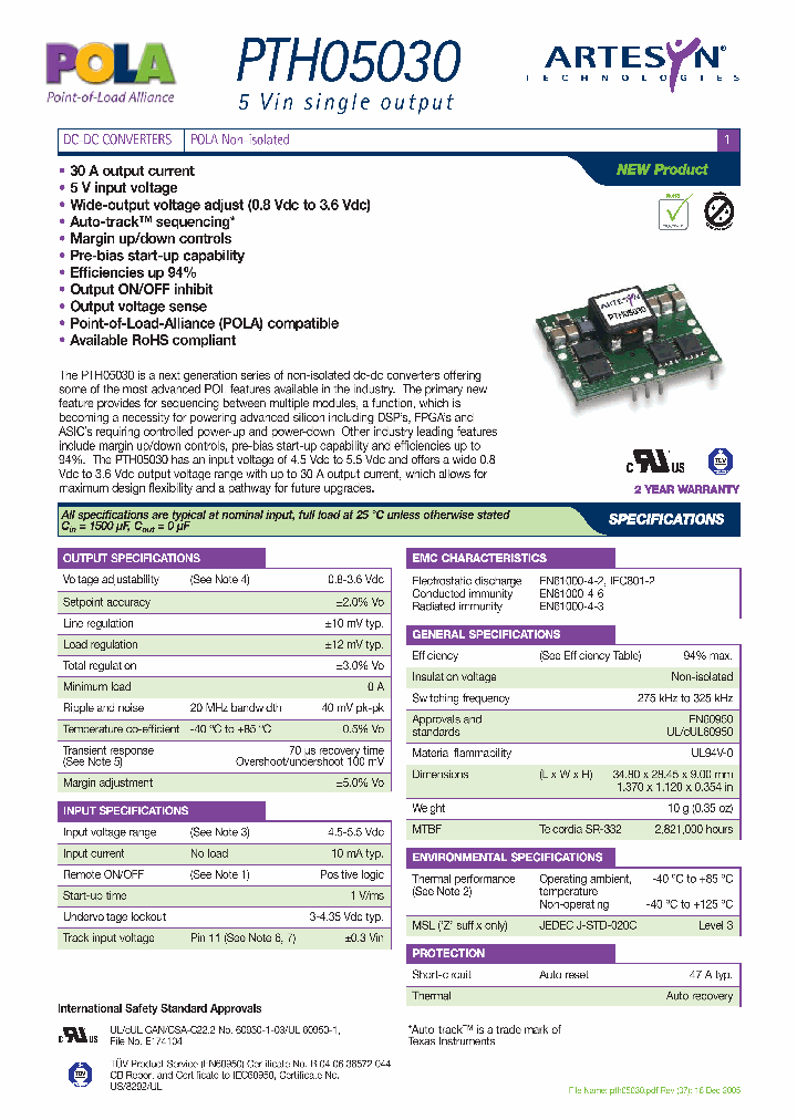 PTH05030WAD_563660.PDF Datasheet