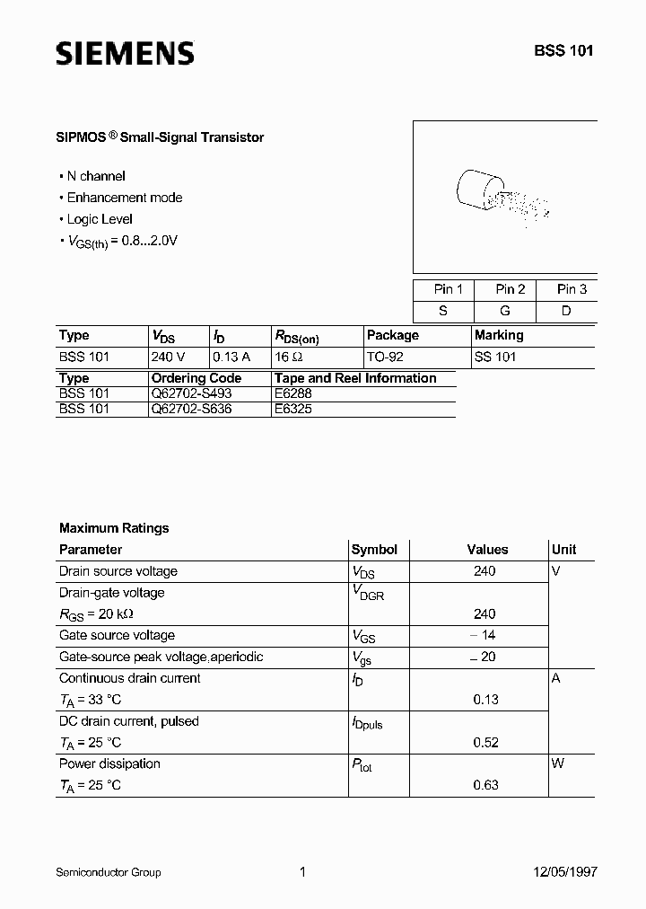 BSS101_172308.PDF Datasheet