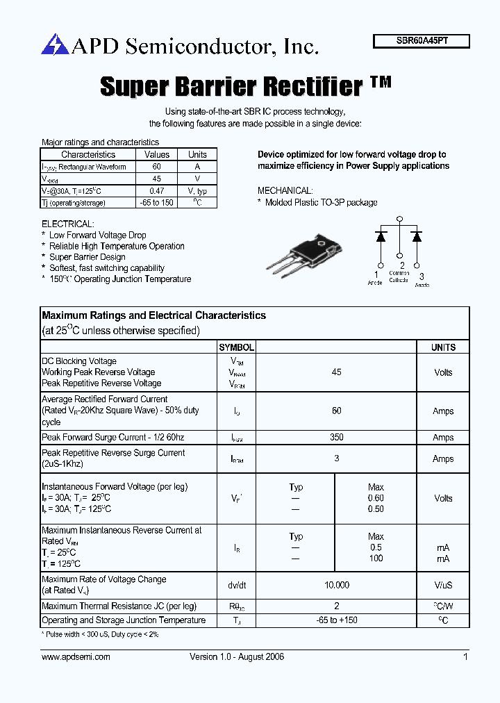 SBR60A45PT_723913.PDF Datasheet
