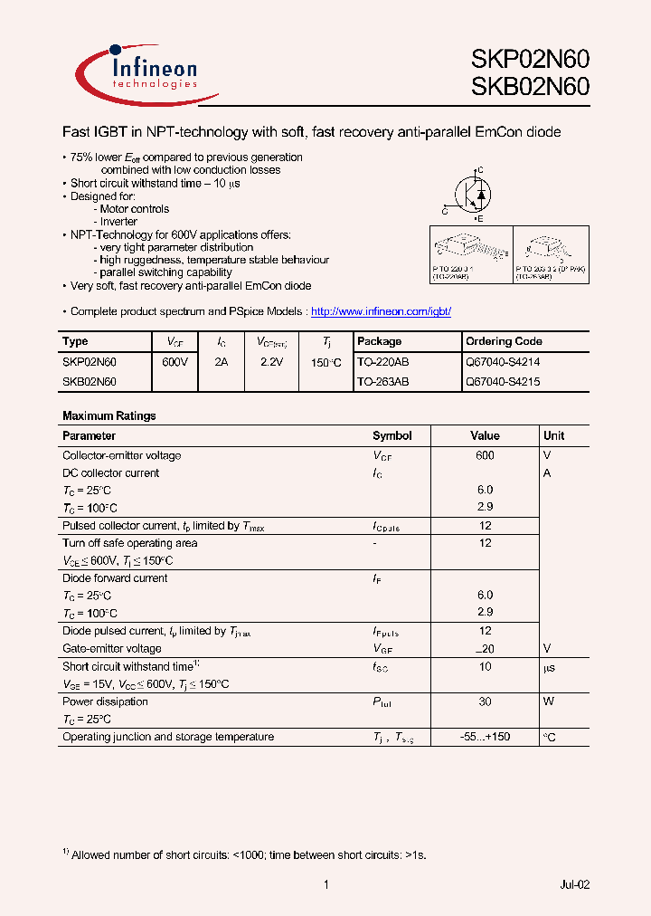 SKB02N60_118816.PDF Datasheet