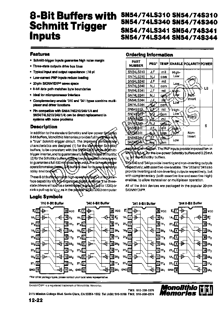 SN54LS344_663943.PDF Datasheet