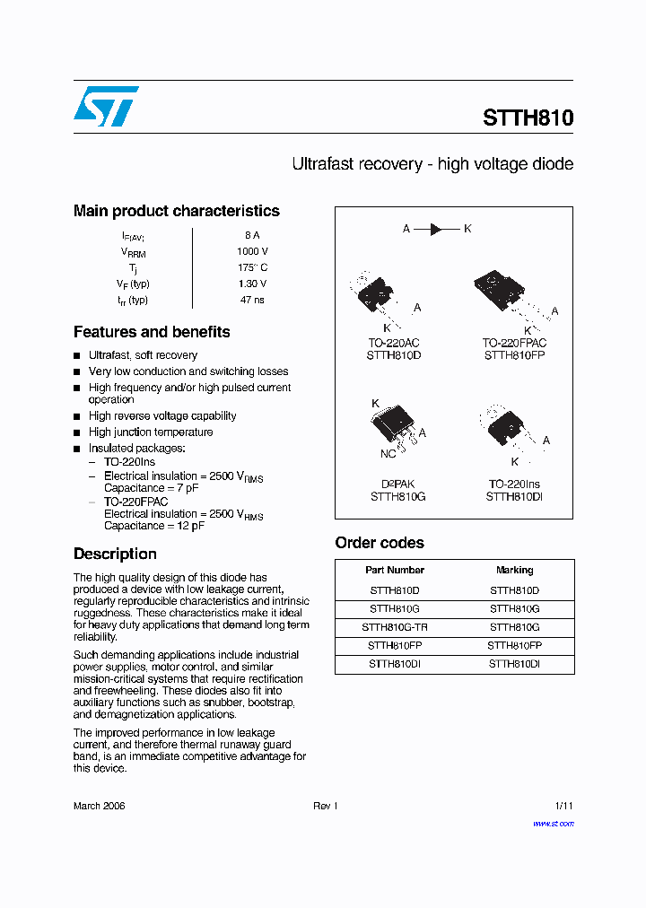 STTH810G-TR_674595.PDF Datasheet