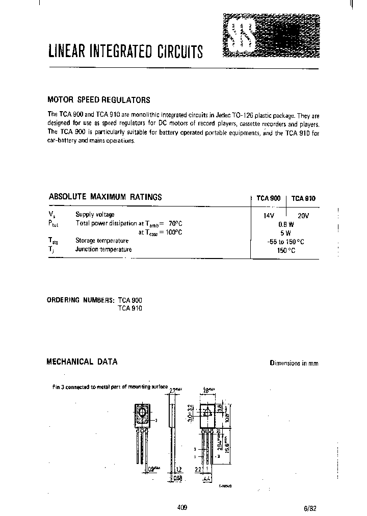 TCA910_715806.PDF Datasheet