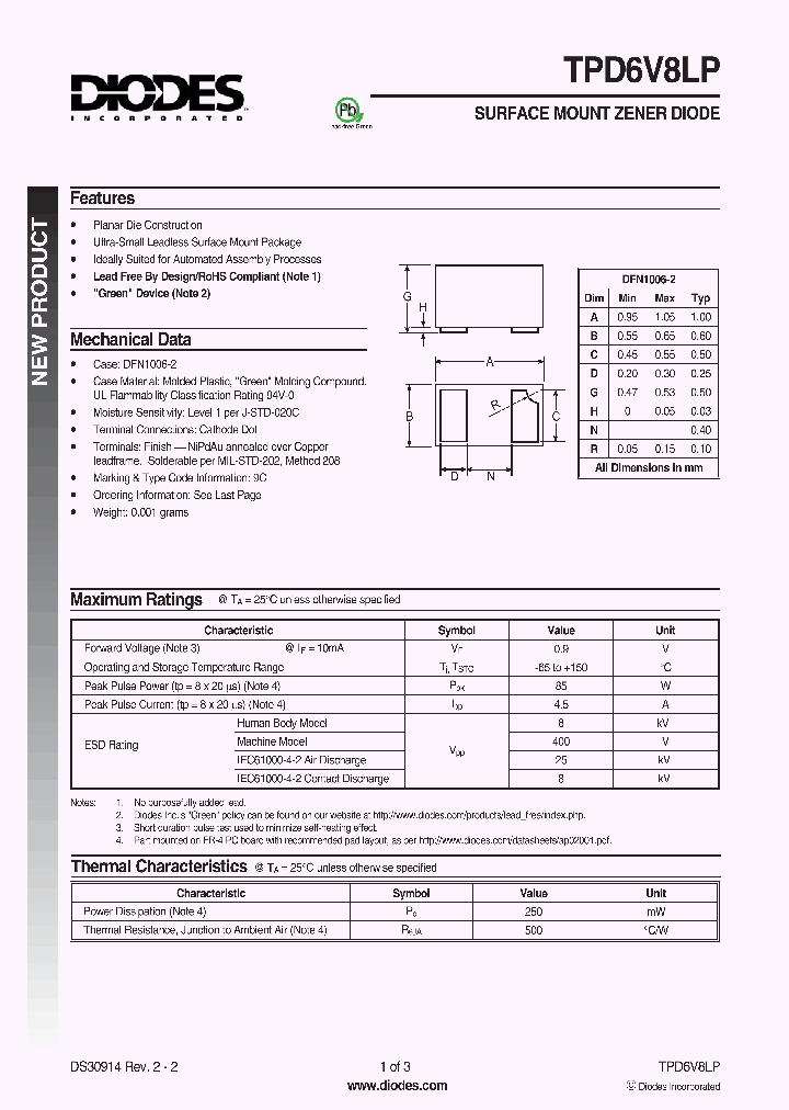 TPD6V8LP-7_725267.PDF Datasheet