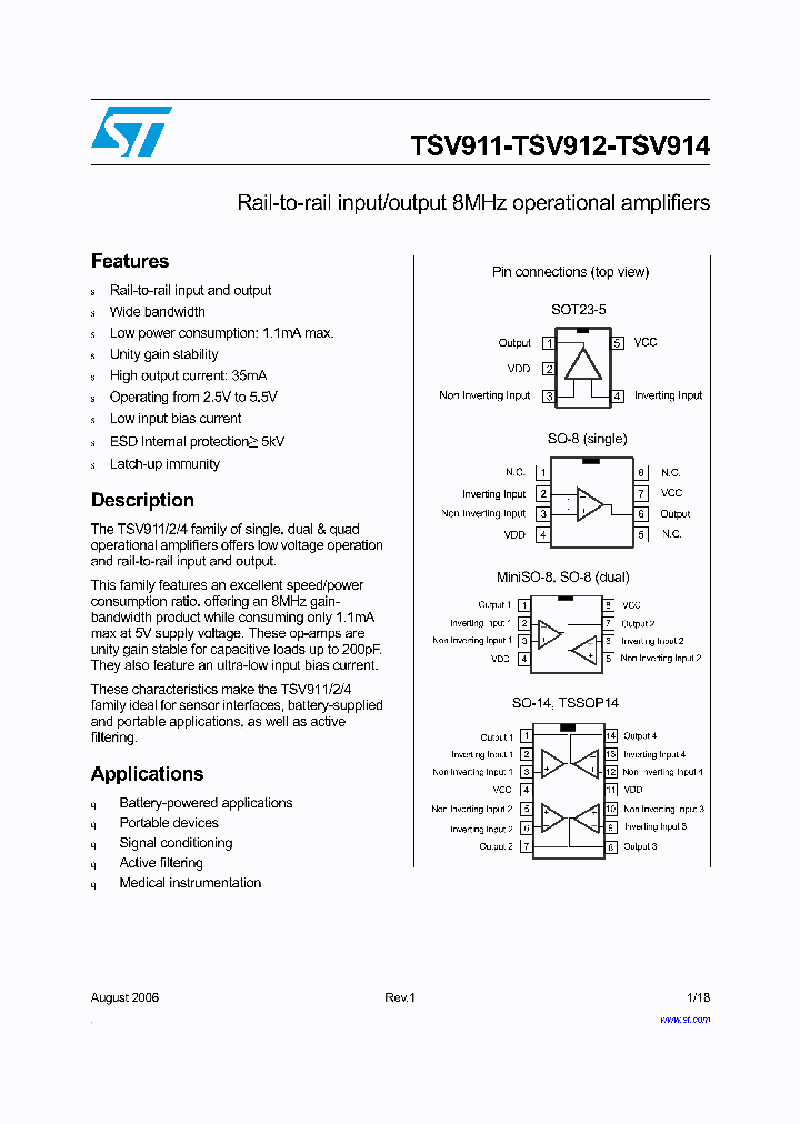 TSV911ID_730929.PDF Datasheet