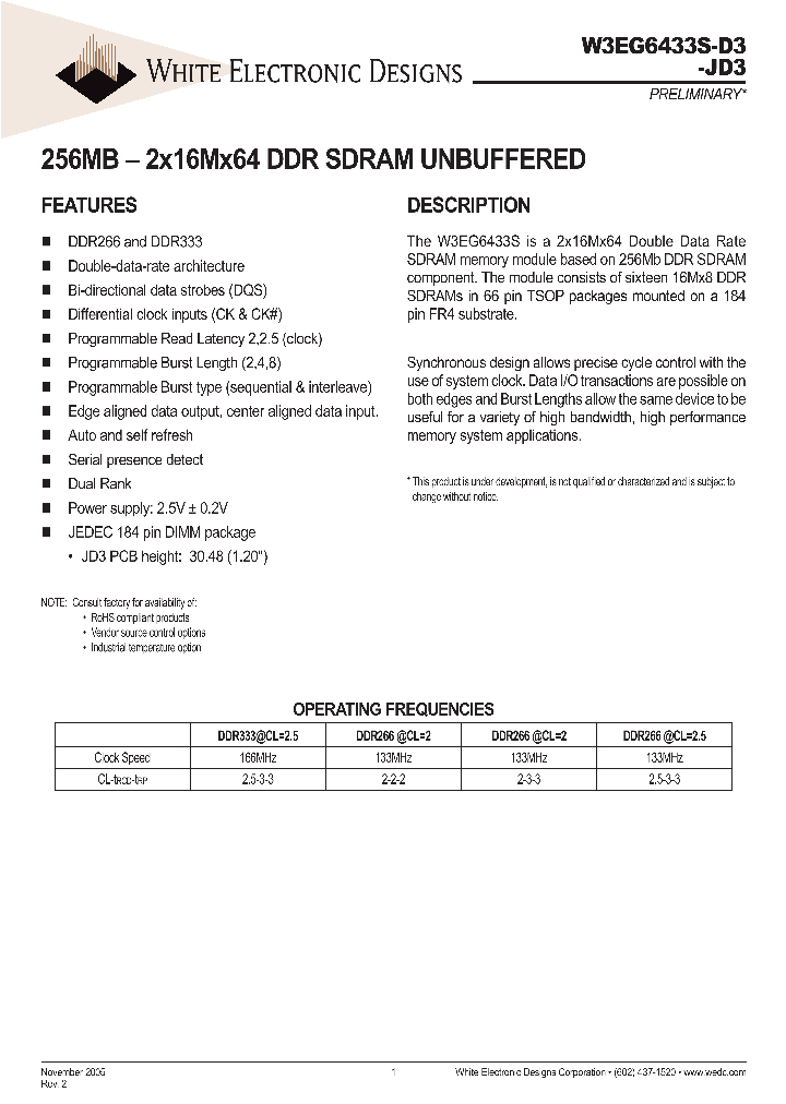 W3EG6433S262D3_652829.PDF Datasheet