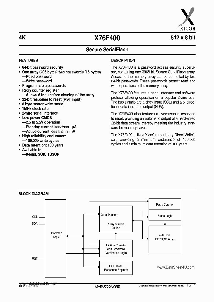 X76F400_655750.PDF Datasheet