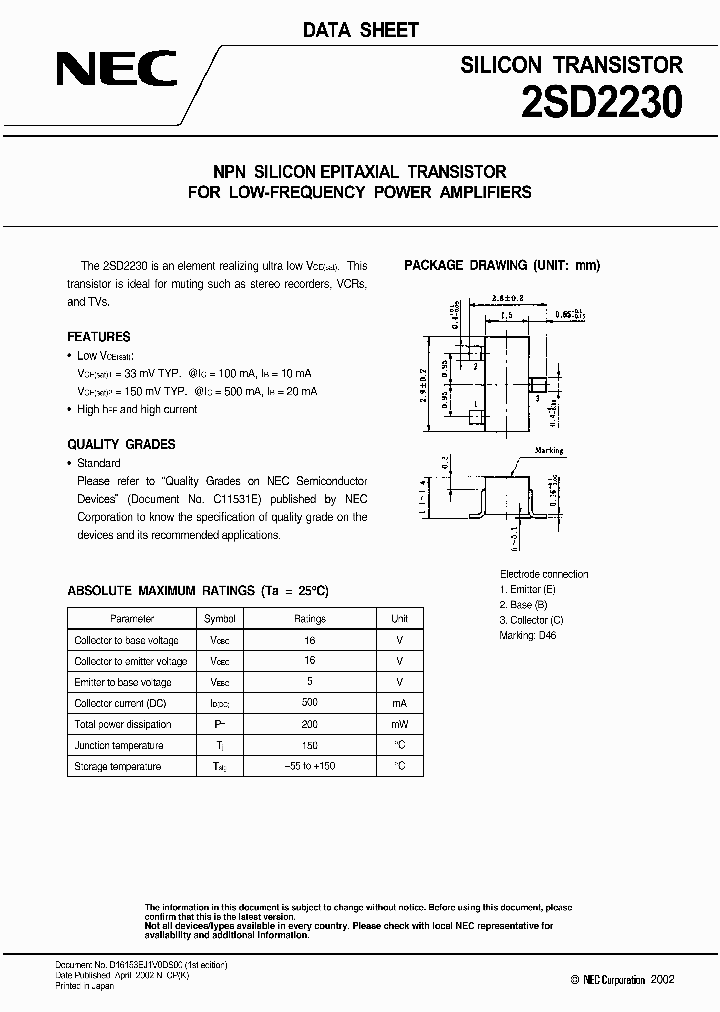 2SD2230_1014694.PDF Datasheet