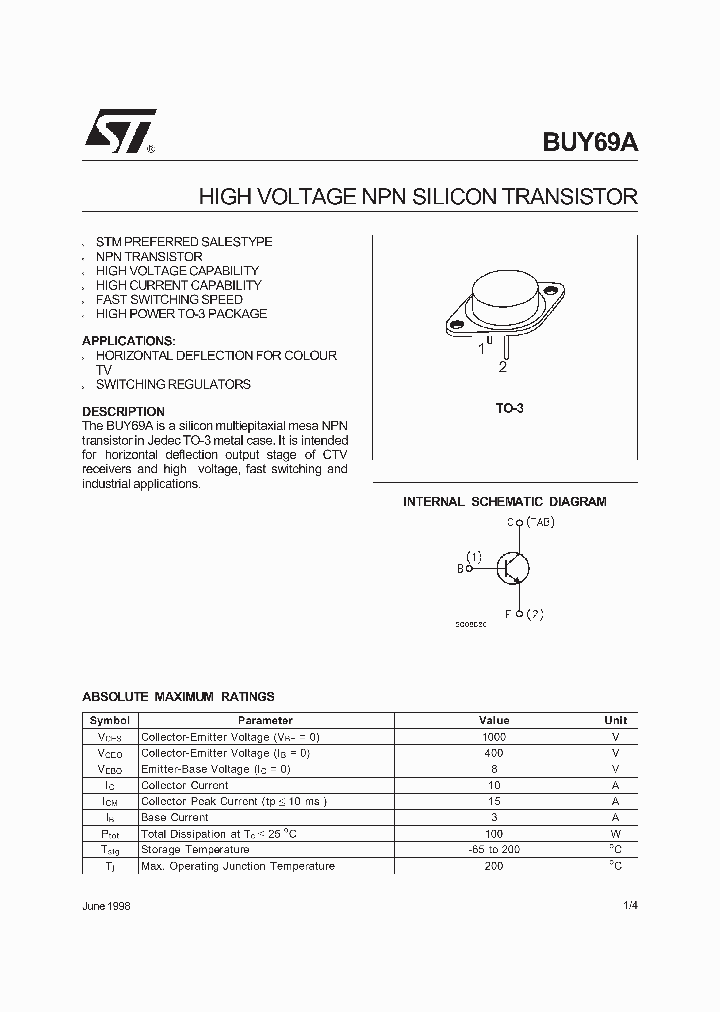 BUY69A_1012360.PDF Datasheet