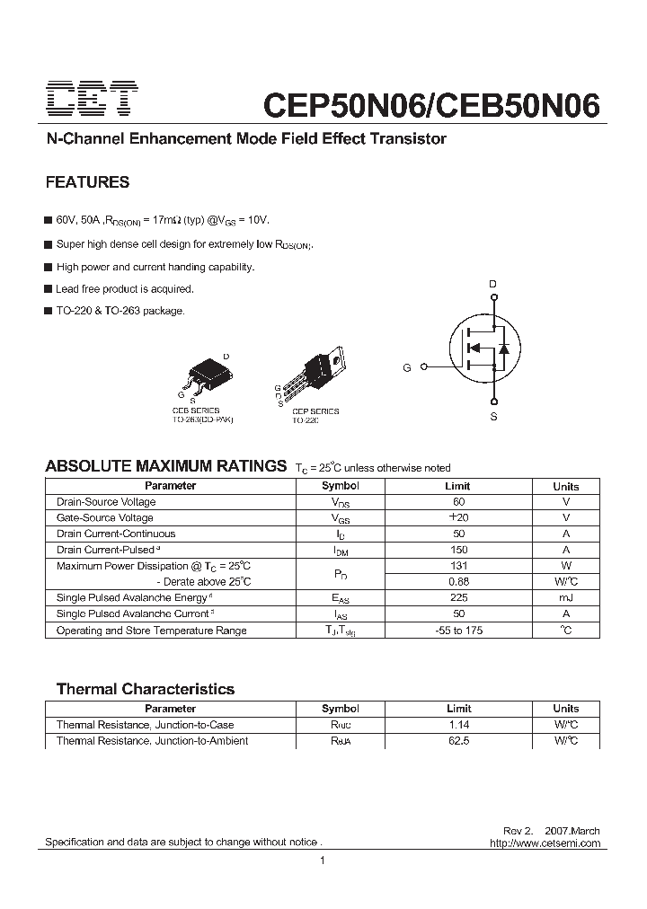CEB50N06_1113970.PDF Datasheet
