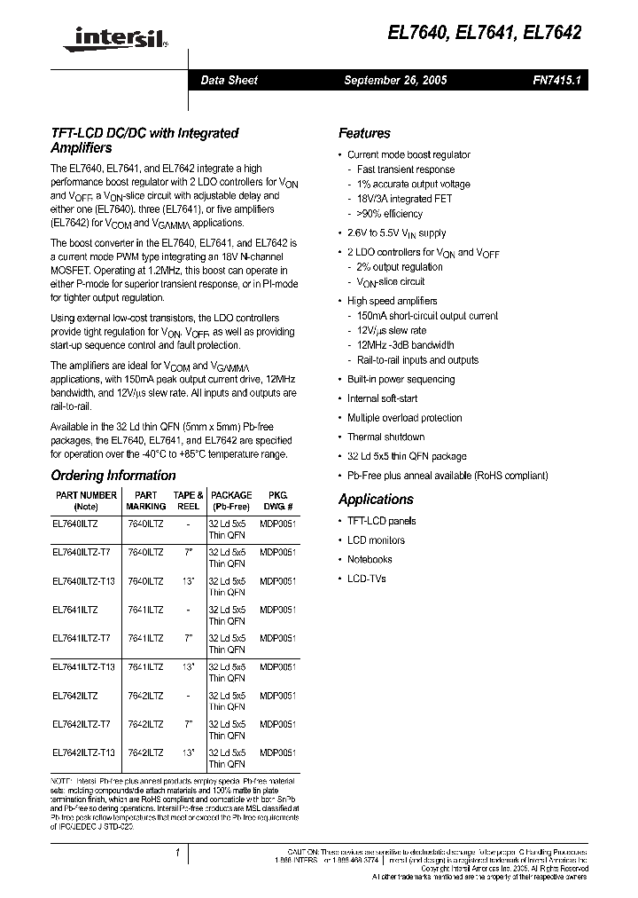 EL7640ILTZ_807081.PDF Datasheet