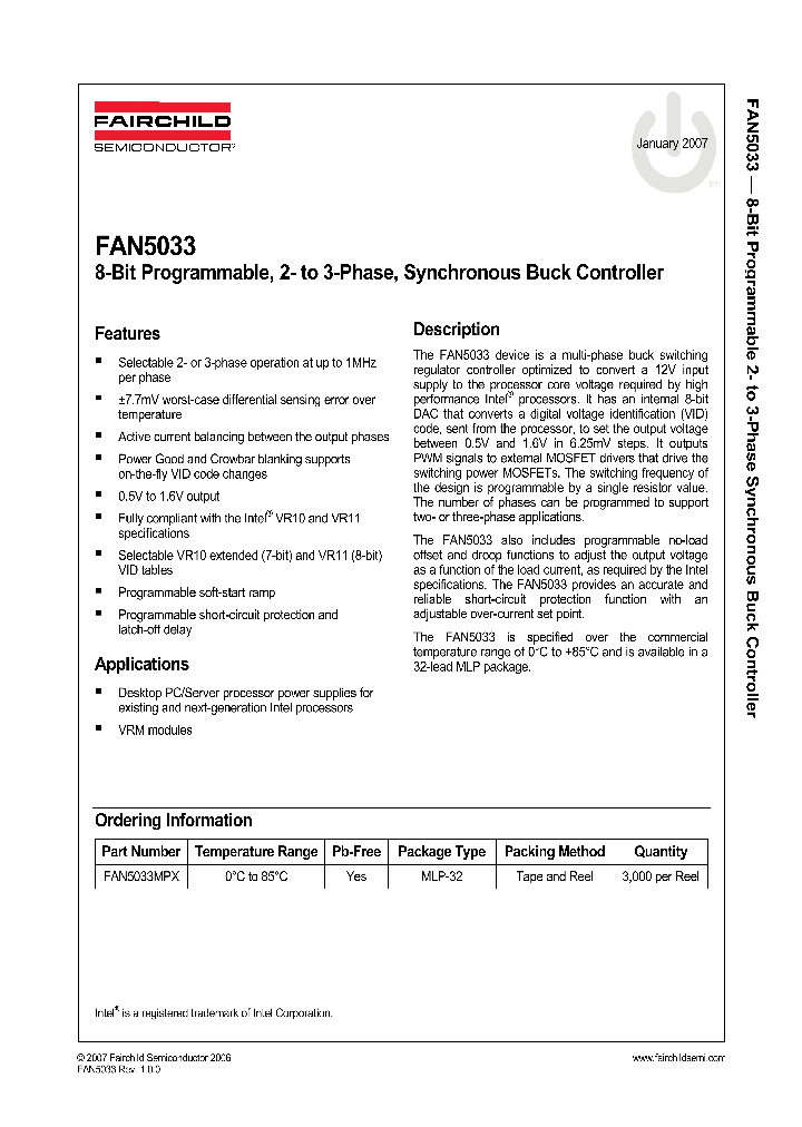 FAN5033MPX_925020.PDF Datasheet