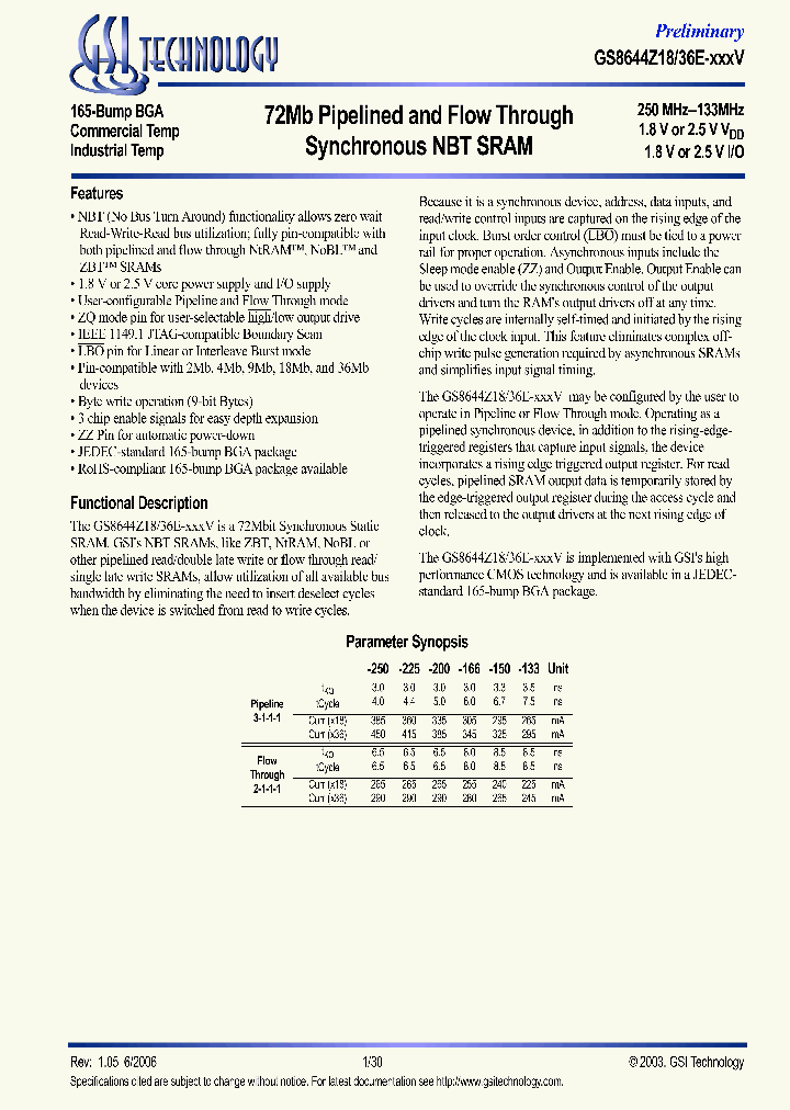 GS8644Z18E-133IV_619425.PDF Datasheet