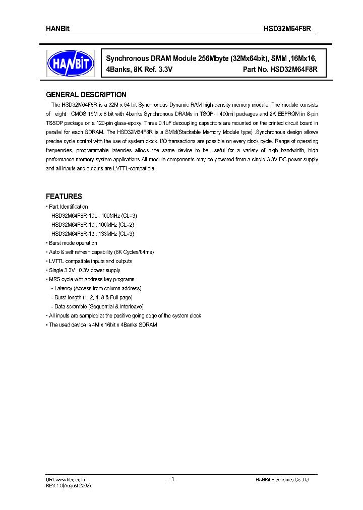 HSD32M64F8R_622434.PDF Datasheet