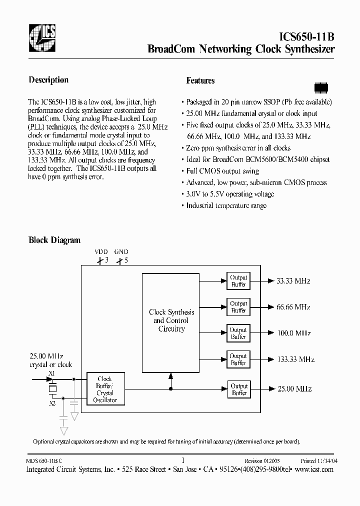 ICS650R-11I_604920.PDF Datasheet