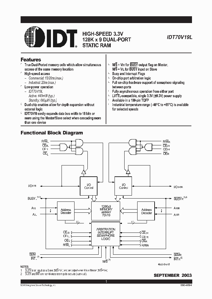 IDT70V19L_678601.PDF Datasheet