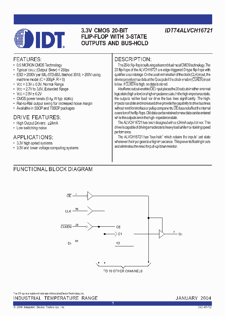IDT74ALVCH16721_657110.PDF Datasheet