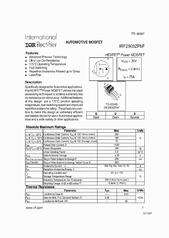 IRF2903ZPBF_732401.PDF Datasheet